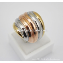 En acier inoxydable plaqué or Stripe Ring Design